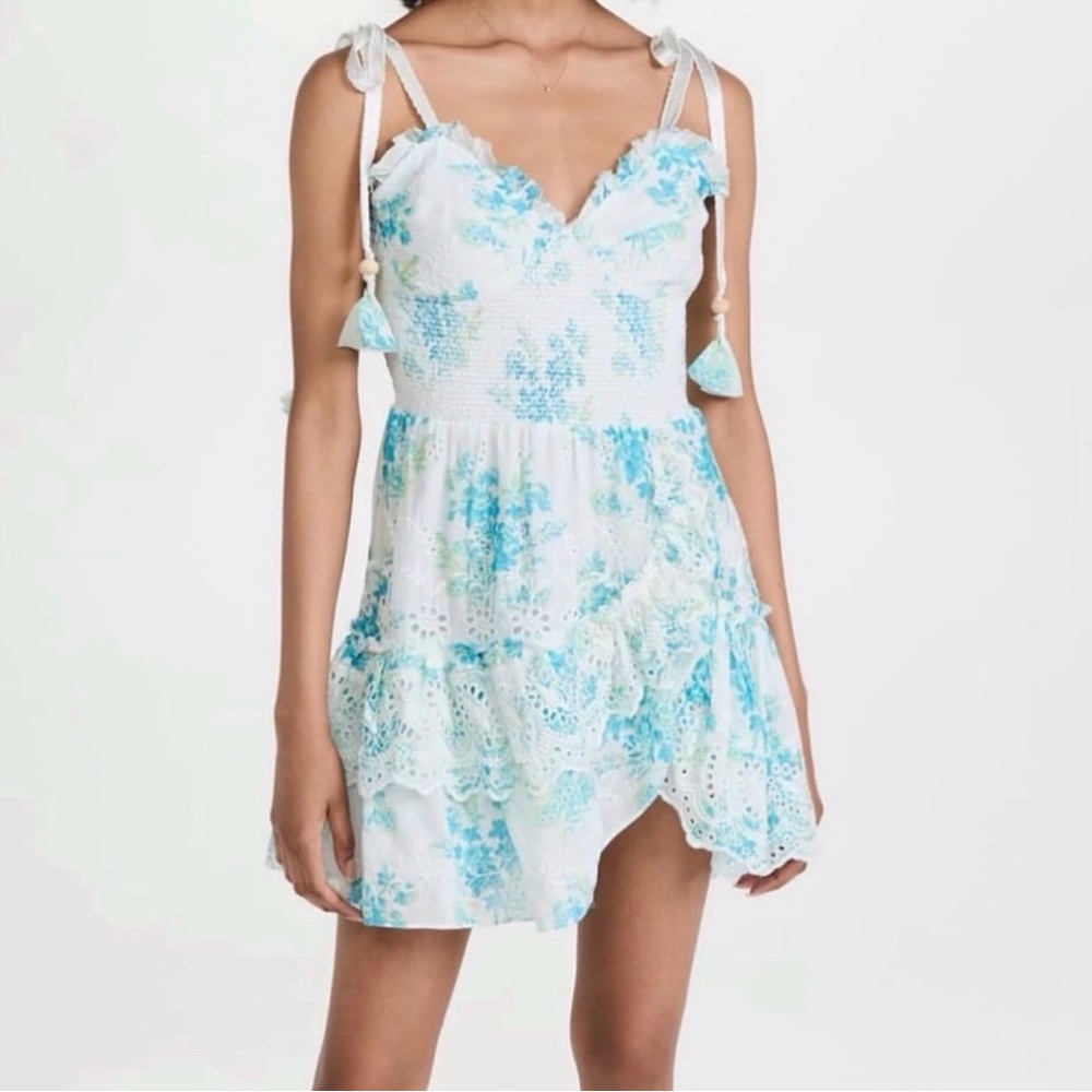 LoveShack White and Blue Dress